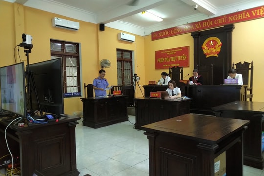 TAND huyện Quảng Xương tổ chức phiên toà xét xử trực tuyến đầu tiên
