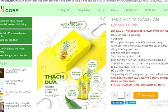 Công ty TNHH Matxi Corp bị xử phạt 70 triệu đồng vì tự công bố sản phẩm