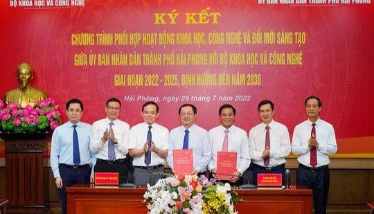 Hải Phòng ký kết chương trình phối hợp với Bộ Khoa học và Công nghệ