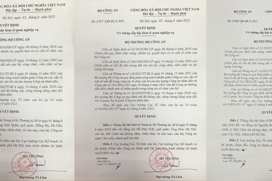 Truy thăng cấp bậc hàm với 3 cán bộ, chiến sĩ cảnh sát phòng cháy, chữa cháy dũng cảm hy sinh