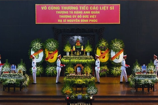 Lễ tang 3 liệt sĩ Cảnh sát PCCC hy sinh khi làm nhiệm vụ