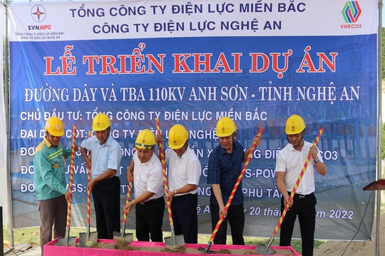 Công ty Điện lực Nghệ An triển khai dự án công trình trạm biến áp 110kV tại huyện Anh Sơn, tỉnh Nghệ An