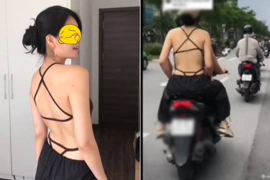 Cô gái gây 'bão mạng' vì mặc trang phục hở lưng ra đường, phản ứng 'bá đạo' khi bị quay lén