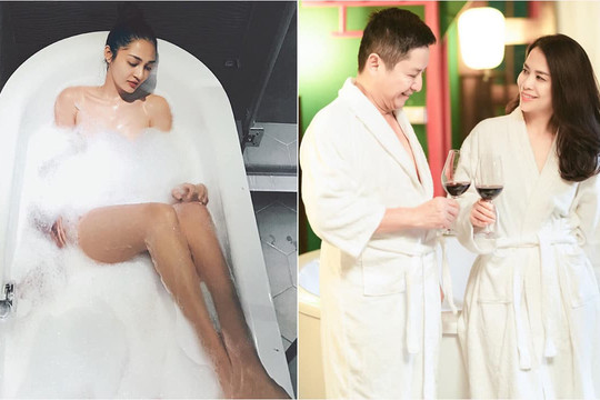 Sao Việt 9/8: Bảo Anh thả dáng nóng bỏng trong bồn tắm; NS Chí Trung mặc áo choàng tắm, tình tứ bên bạn gái Á hậu