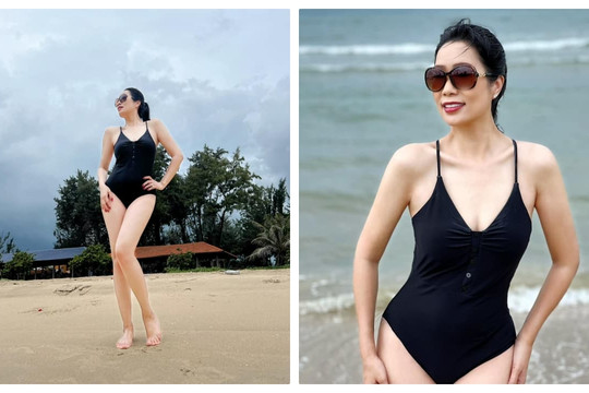 Hiếm hoi lắm mới diện đồ tắm, Trịnh Kim Chi làm dân tình mê mệt vì body không ngấn mỡ thừa ở tuổi U50