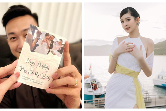 Hoa hậu Lê Âu Ngân Anh chúc sinh nhật chồng chưa cưới cực ngọt, lại còn lần đầu nhá ảnh chân dung điển trai