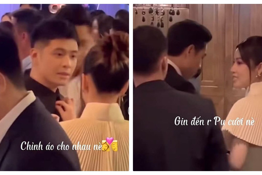 Quyết không thừa nhận hẹn hò nhưng Puka lại cẩn thận chỉnh áo cho Gin Tuấn Kiệt giữa chốn đông người