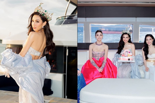 Thùy Tiên được tổ chức sinh nhật trên du thuyền 2 thân lớn nhất Đông Nam Á, dàn chân dài khủng 'đọ sắc'