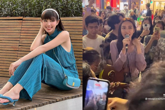 Thùy Tiên khoe nhan sắc lên hương bất chấp chiếc mái 'giả trân', còn 'quậy đục nước' khi dạo phố