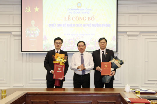 Bổ nhiệm lãnh đạo cấp Phòng Vụ Tổ chức - Cán bộ TANDTC