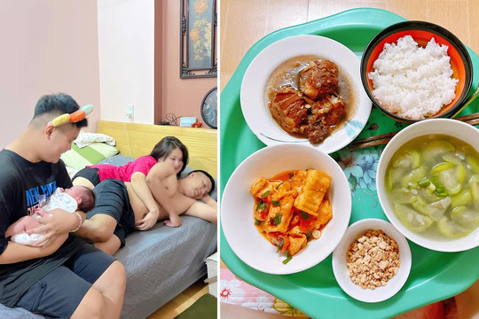 Mẹ bỉm 'nhàn tênh' nhờ ăn mâm cơm cữ mẹ chồng nấu, em trai chồng bế con hộ