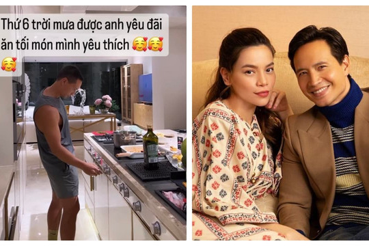 Kim Lý đích thân vào bếp nấu ăn cho vợ yêu, Hà Hồ gọi một câu 'lụi tim'