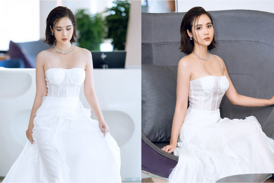 Huyền Lizzie 'gây mê' với đầm trắng corset, xinh đẹp ngất ngây khi đi sự kiện