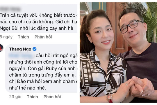 Dân mạng thắc mắc ngày xưa 'có nấu ăn cho vợ cả', chồng Hà Thanh Xuân đáp chắc nịch: 'Em cứ tìm chị Đào mà hỏi'