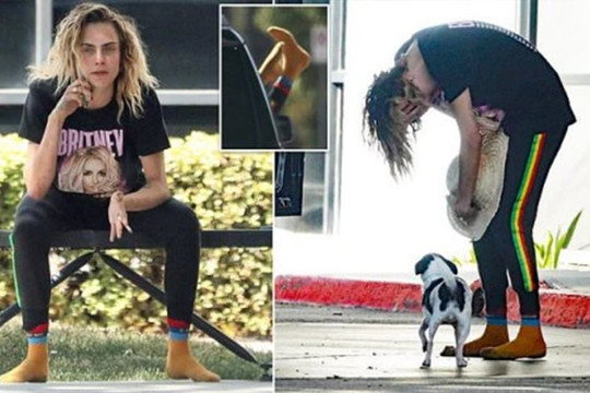 Siêu mẫu có giới tính phức tạp Cara Delevingne gây sốc với vẻ ngoài tàn tạ, tinh thần bất ổn, thò chân ra khỏi ô tô khi xe đang chạy