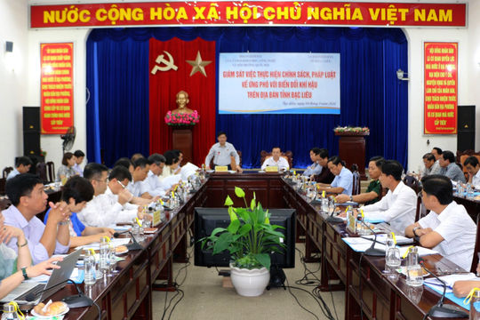 Đoàn công tác Ủy ban Khoa học – Công nghệ và Mội trường Quốc hội làm việc với tỉnh Bạc Liêu