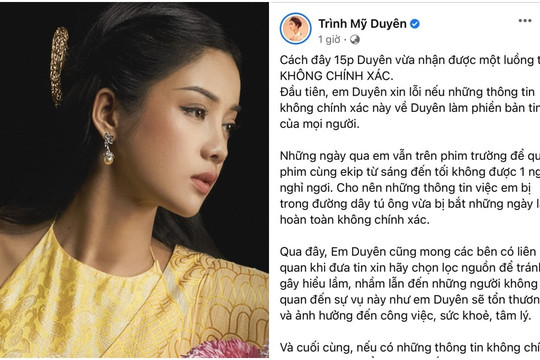 'Nàng Kiều' Trình Mỹ Duyên chính thức lên tiếng khi bị dân mạng réo tên vào ồn ào bán dâm