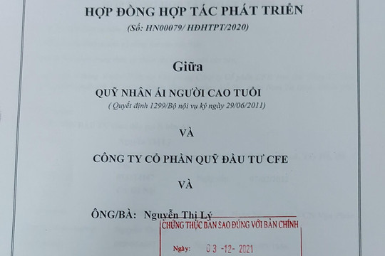 Công an điều tra việc Chủ tịch hội đồng quản lý Quỹ nhân ái người cao tuổi huy động vốn của nhiều cá nhân