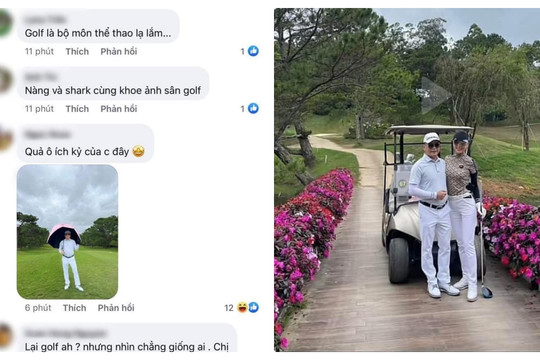 Phương Oanh và Shark Bình cùng check in ở sân golf, dân tình nghi vấn bí mật hẹn hò ngầm chứng minh hạnh phúc