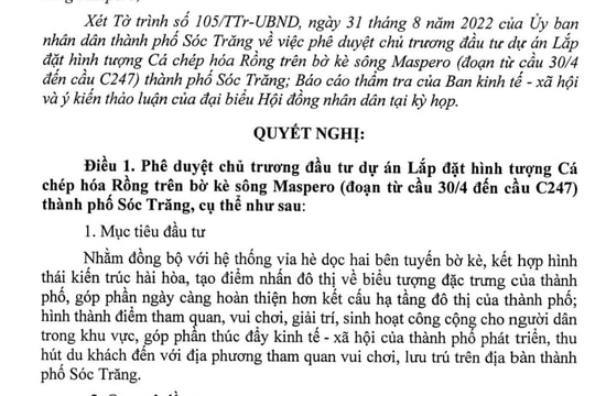 Sóc Trăng: Gần 15 tỷ đồng tiền ngân sách để lắp đặt "Cá chép hóa Rồng" có lãng phí?
