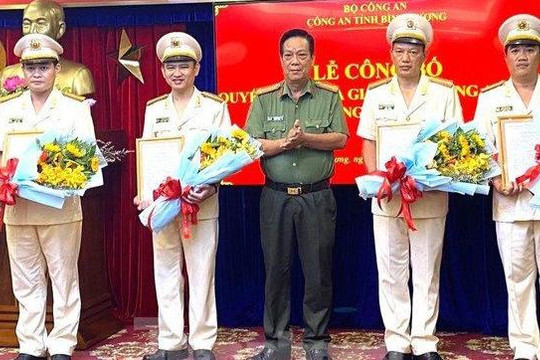 Công an tỉnh Bình Dương điều động, bổ nhiệm nhiều cán bộ chủ chốt
