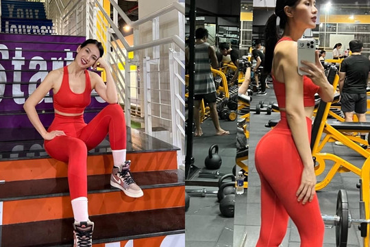 Siêu mẫu Anh Thư check-in phòng tập gym, khoe cận body 'đỉnh của chóp'