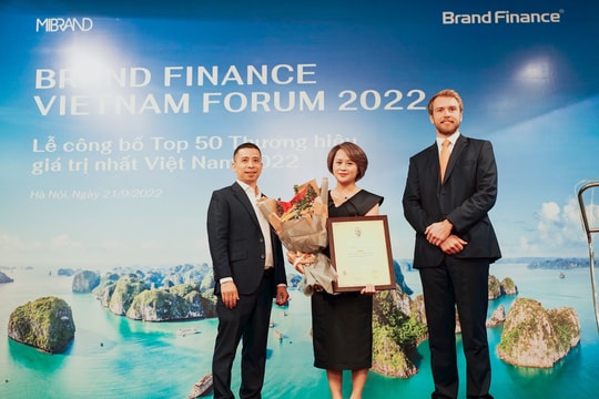 Tăng thêm 1 bậc, VPBank xếp hạng 11 trong Top 50 thương hiệu giá trị nhất Việt Nam 2022