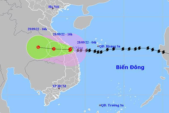 Bão Noru đổ bộ vào khu vực Thừa Thiên - Huế đến Quảng Ngãi, sức gió giật cấp 13