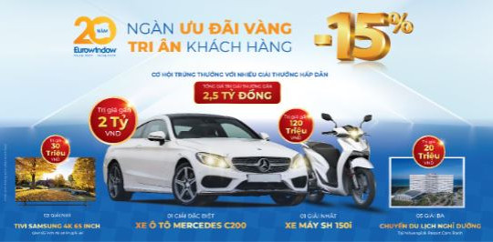 Tặng ô tô Mercedes gần 2 tỷ - Eurowindow tri ân khách hàng nhân kỷ niệm 20 năm thành lập 

