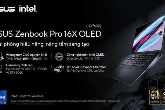 ASUS ra mắt laptop Zenbook Pro 16X OLED (UX7602)