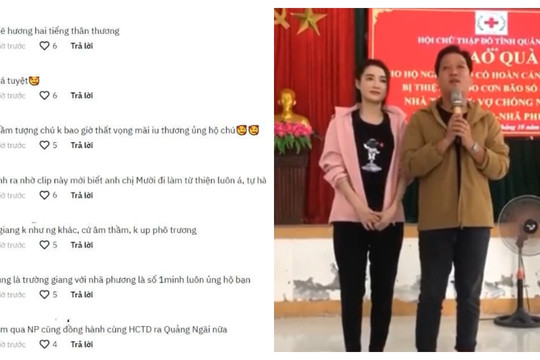 Trường Giang - Nhã Phương âm thầm về Quảng Nam giúp đỡ người dân vùng lũ