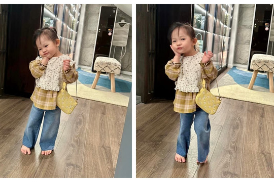 Con gái Cường Đô La tạo dáng như mẫu nhí, Đàm Thu Trang nhận thua con gái vì điều này