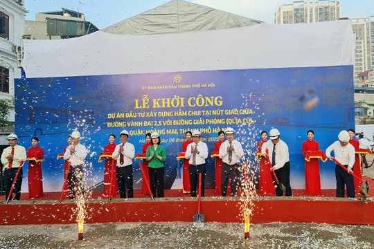 Hà Nội khởi công xây dựng hầm chui tại nút giao đường vành đai 2,5 với đường Giải Phóng