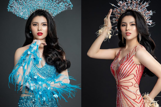 Hoa khôi thời trang Kim Anh diện dạ hội kết đá pha lê cao cấp