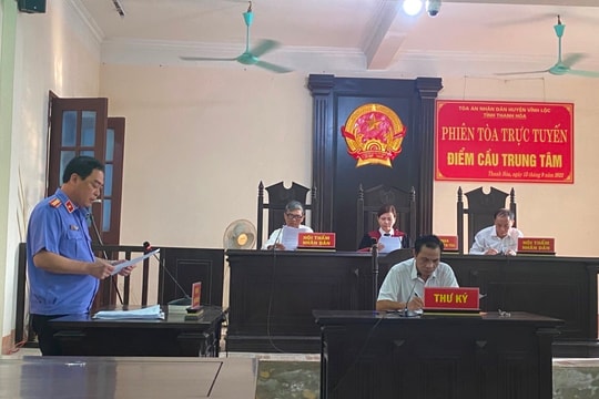 TAND huyện Vĩnh Lộc tổ chức thành công 3 phiên tòa trực tuyến