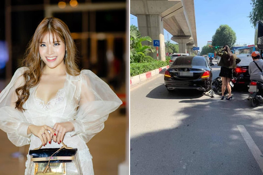 Hoa hậu Phan Hoàng Thu va chạm giao thông, lên tiếng khi bị nghi cố tình đâm vào xe hơi sang chảnh để làm quen