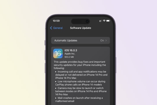 Apple phát hành bản cập nhật iOS 16.0.3