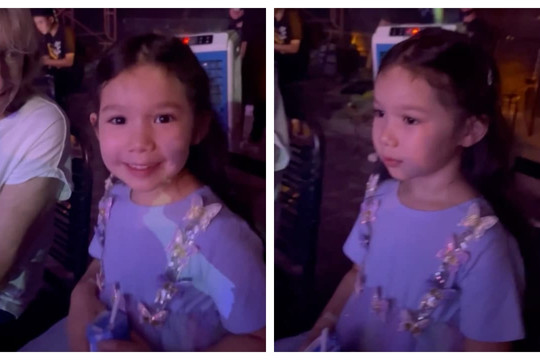 Phản ứng siêu cưng của con gái Hà Anh khi đi xem mẹ quay hình: Nhún nhảy và cười tít mắt