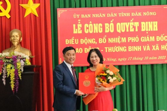 Đắk Nông: Phó giám đốc Sở xin thôi việc ngay khi nhận quyết định bổ nhiệm
