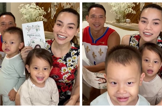 Buổi livestream 'bất ổn' của gia đình Hà Hồ: Cặp song sinh quậy tưng bừng, Kim Lý nói tiếng Việt cực tấu hài
