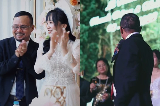 Con gái thoát ế, người bố nhảy múa, gửi lời cảm ơn con rể trong ngày cưới: 'con chính là ân nhân của bố'