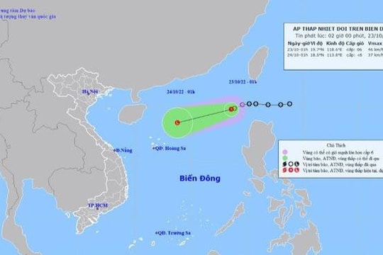 Áp thấp nhiệt đới sẽ suy yếu nhanh