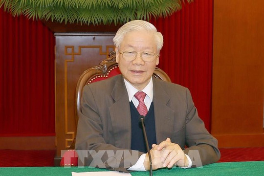 Tổng Bí thư Nguyễn Phú Trọng gửi điện chúc mừng đồng chí Tập Cận Bình tái cử Tổng Bí thư khóa XX Đảng Cộng sản Trung Quốc