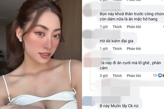 Vừa bắt được hoa cưới của Đỗ Mỹ Linh, Lương Thùy Linh đã bị 'ném đá' vì ăn mặc quá hở