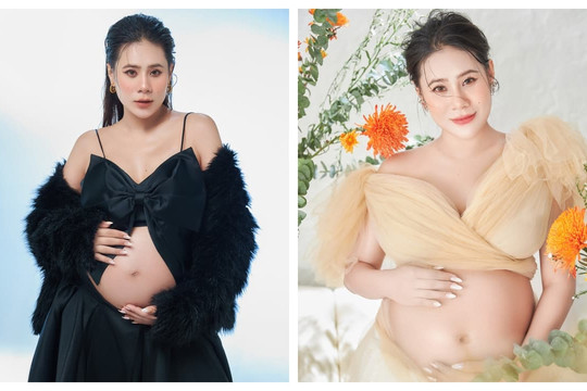 Hồ Bích Trâm khoe ảnh bầu ở tháng thứ 7: Tăng 16 kg, nhan sắc vẫn đỉnh