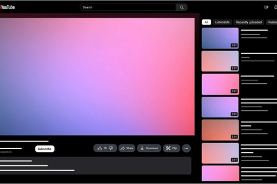 Google thiết kế lại YouTube, bổ sung hai tính năng mới
