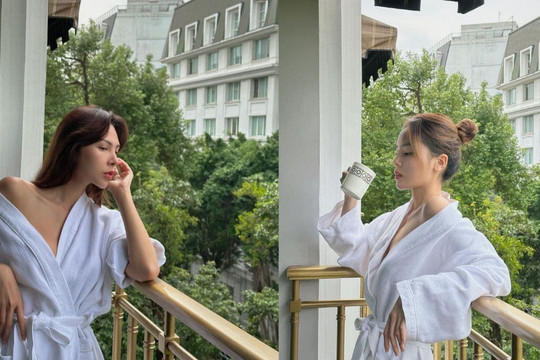 Kỳ Duyên và Minh Triệu check-in cùng kiểu, đua nhau khoe vóc dáng nuột nà