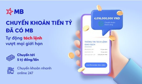 MB ra mắt tính năng chuyển khoản “Tách lệnh tự động” trên App MBBank