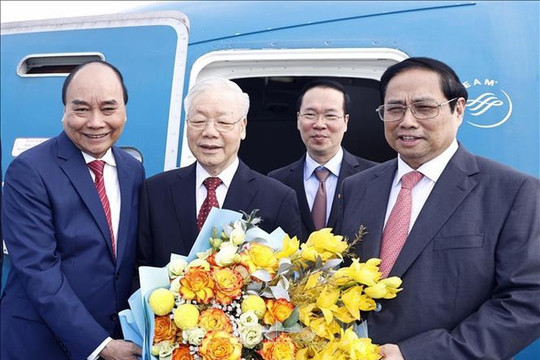 Tổng Bí thư Nguyễn Phú Trọng lên đường thăm chính thức nước Cộng hòa nhân dân Trung Hoa