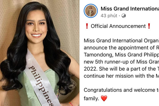 Miss Grand Philippines - Roberta Tamondong chính thức trở thành Á hậu 5 Miss Grand International 2022